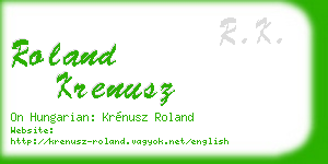 roland krenusz business card